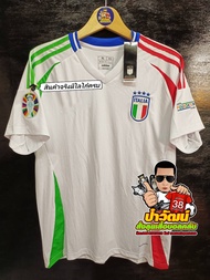 #เสื้อบอลทีมชาติ อิตาลี เยือน 2024 สีขาว เกรดแฟนบอล เสื้อเปล่า+ ฟลูออฟชั่น ยูโร  ชื่อเบอร์นักเตะดัง
