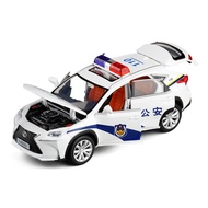 1/32 Lexus NX200T kereta polis dengan suara sebenar, enam pintu, bunyi dan lampu siren yang realisti