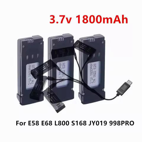 3.7V 1800mAh Drone Lithium Battery for E58 S168 L800 JY019DJ-19 Etc Remote Control Model Rechargeabl