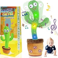 Qwifyu Dancing Cactus Talking Baby Toys, Talking Cactus Mimicking Toys Repeating What You Say Singing Recording with Volume Adjustable &amp; 120 English Songs Plush Toy Birthday Gifts for Kids Boys Girls