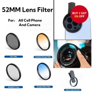 Ultra-Thin 52mm CPL Filter, UV Gradient Lens Filter, and 8-Line Starlight Effect Filter for Mobile P