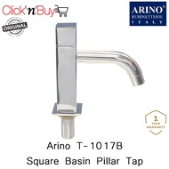 ARINO T-1017B Square Basin Pillar Tap. L140 x W44.5 x H178mm. WELS: 0 Tick/Export Only. 1 Year Warra