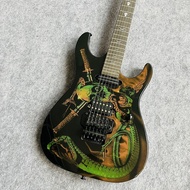 ESP George Lynch Skulls & Nakes กีตาร์ไฟฟ้าพร้อมลายเซ็นเขย่าสองครั้งระบบ Vibrato กีตาร์มืออาชีพ