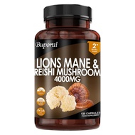 Lions Mane 4000mg - 120 viên nang công thức mạnh - Thực phẩm bổ sung Lions Mane với hạt tiêu đen - C