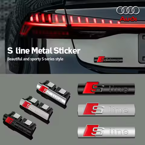 For Audi Sline S6 SQ5 SQ7 A3 A4 A5 A6 A7 S7 A8L Q3 Q4 Q5 Q6 Q7 Q8 TT S S3 S4 3D Car SLINE Emblem Sti