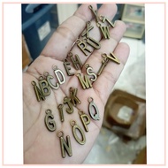 1 PIECE - LETTER CHARM BURNING COLOR INITIAL/CHARM 2 CM