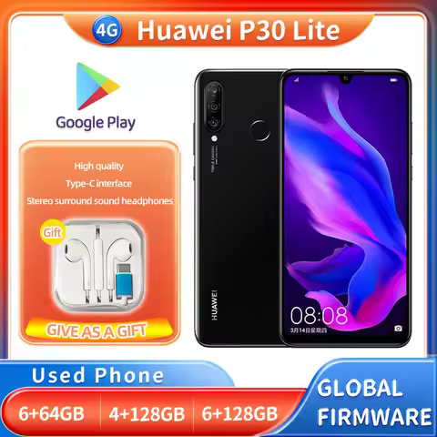 Huawei P30 Lite 4G 64GB 128GB ROM Smartphone EMUI Screen 6.15 inches 1920x1080px Used Phone