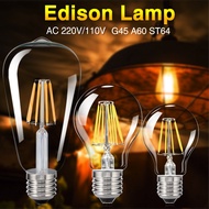 LEEDERSON E14 E27 Edison LED Bulb 220V 2W 4W 6W 8W Retro Candle Filament Bulb Glass Bulb