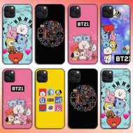 iPhone 5 5s SE 2016 6 6s 6Plus 6sPlus 7 8 SE 2020 7 8Plus X XS XR XS Max TPU Spot black soft bag phone case BTS BT21 Cartoon