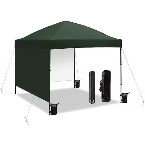 Portable 10x10 Canopy Tent with Sidewalls for Outdoor Events, Beach, and Camping