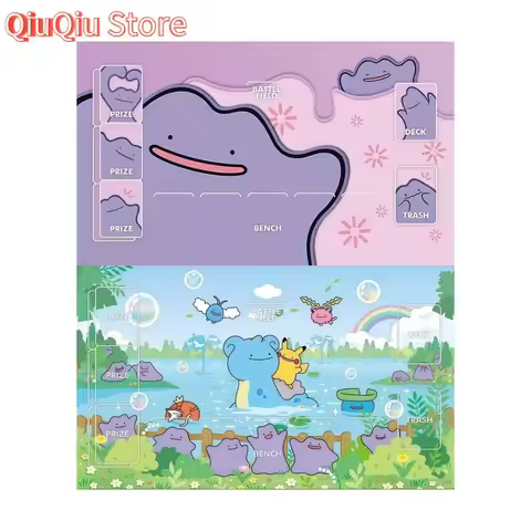 Diy New Cartoon Ptcg Ditto Cute Q Version Card Battle Mat Ptcg Ditto Single Player Board Game Card B