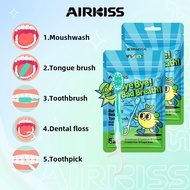 AIRKISS Capsule Toothbrush Dental Floss &Toothbrush&Toothpick & Tongue Brush Mouthwash 5 in1 12PCS