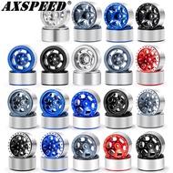 AXSPEED 4PCS CNC Aluminium 1.3" Beadlock Wheel Rim Wheel Hub for TRX4M Axial SCX24 FMS FCX24 1/18 1/