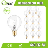 15pcs 6pcs G40 Globe Clear Replacement Light Bulb 7W E12 2200K Warm White Retro Tungsten Edison Bulb