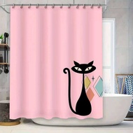 Black Cat Shower Curtain P Polyester Bathroom Decor Waterproof Printed Home Decoration Window Washin