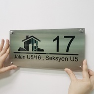 Modern Solid Stainless Steel Metal 304 Custom Made House Address Number Plate