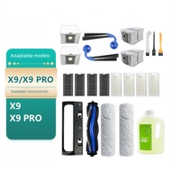 Ecovacs X9/X9PRO Robot Vacuum Accessories  Roller Brush  Main Brush  Filter Net  Rag Cloth