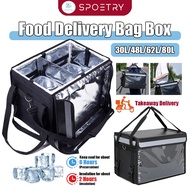 30L/48L/62L/80L Food Delivery Bag Box Thermal Bag for Waterproof Storage Pouch Rider Heat Insulation