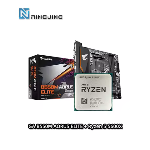 AMD R5 5600X Ryzen 5 5600X CPU + GIGABYTE GA B550M AORUS ELITE mATX AMD B550 Motherboard New Suit Co