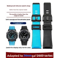 24mm Blue Silicone Watch Strap for GA-2000/2200 PRG-600 PRG-650 PRW-6600 Sports Replacement Band