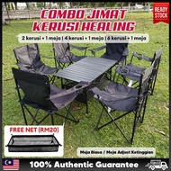 VELOCITY Meja Lipat Set Foldable Picnic Chair BBQ Outdoor Camping Glamping Table With Net Bag 120cm