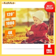 120 Inch Portable Metal Projector Screen Anti-Light Movie Screen 16:9 3D 4K 1080P HD Foldable Projec