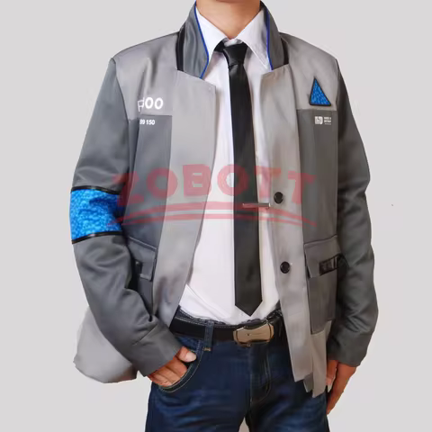 Game Detroit Become Human Cosplay Costume Connor Cosplay Uniform Men Jacket Tie RK800 Coat Costume F