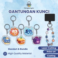 GANTUNGAN ROMBLOX Blox Fruits Acrylic Keychain 4-6cm Full Color - Acrylic Keychain - Keychain