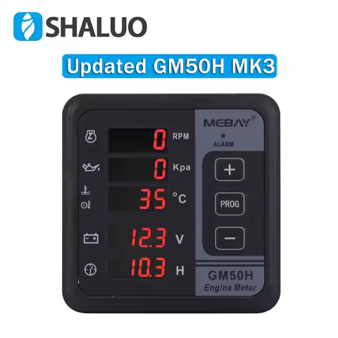 Mebay GM50H MK3 Engine Multi Function Digital Meter Diesel Generator Monitor with Water Temperature 