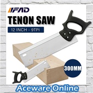 12 Inch Tenon Saw 9 TPI 300mm Garden Back Saw Rigid Blade Solid Grip For Wood Tree Camping Gardening