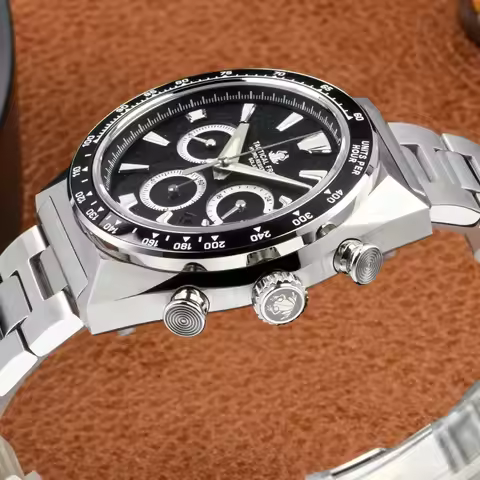 Tactical Frog New Men Chronograph Watch Solar Eco-Drive Quartz Wristwatch Military 20ATM Waterproof 