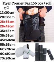 【SalesWithJoy】M size 100pcs 28x42cm White Courier Bag Parcel Bag Flyer Flyers Courier Plastic Pos Ku