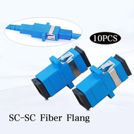 10Pcs Fiber Optic Adapter SC-SC Fiber Flange Square Joint Adapter Single-mode Fiber Optic Adapter