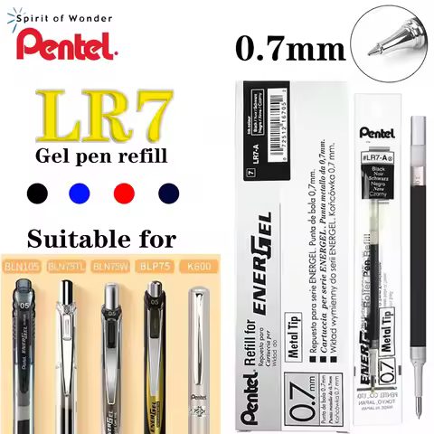 12PCS/Box Pentel Gel Pen Refills LR7 for BLN75/BLN105/K600/BL625/BLP75/ect Gel Pens Back To School K