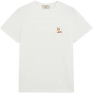 Maison Kitsune Thời Trang Giản Dị Cổ Tròn Miễn Phí Nhỏ Cáo Thêu Tay Ngắn T Áo Sơ Mi