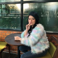 โค้ทกันหนาว เสื้อคลุมขนสัตว์ เสื้อขนเฟอร์ บุผ้า แขน 3/4 No.5-999