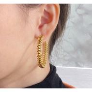 Gold Plated Mi Gold Large Bullet Earrings B2YU