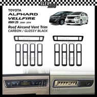 Toyota Alphard/Vellfire ANH20 2008-2014 Roof Aircond Vent Trim Carbon Fiber Black Interior Accessories