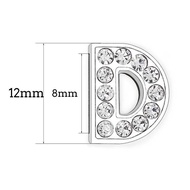 80PCS/lot Diameter Dalaman. Lubang 8MM Berlian Imitasi Penuh Huruf Gelongsor A - Z Aloi Abjad Ingger