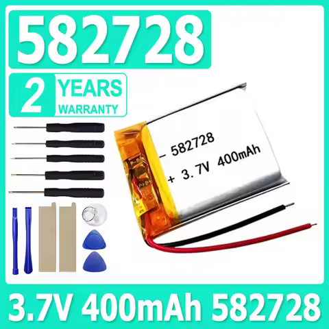 3.7V 400mAh 582728 Lithium Polymer Li-Po li ion Rechargeable Battery For MP3 MP4 MP5 GPS DVD tablet