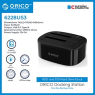 HDD Docking 2.5/3.5" HDD and SSD ORICO 6228US3 C EU BK BP USB3.0 Type-A Black