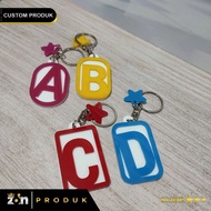 GANTUNGAN Color Letter Initial Keychain | Custom Name Initial Keychain - ZOIN