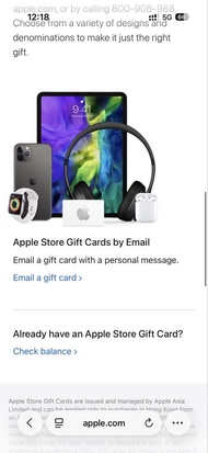 Apple Store Gift Card  八折回收 現金過數