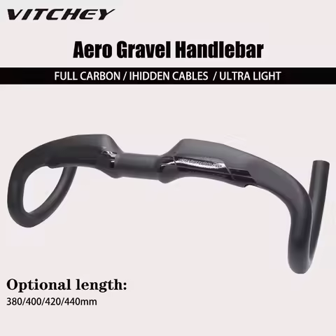 Vitchey T1000 Aero Gravel Handlebar Black Matt Half Internal Routing Road Bicycle HandleBar for Cycl