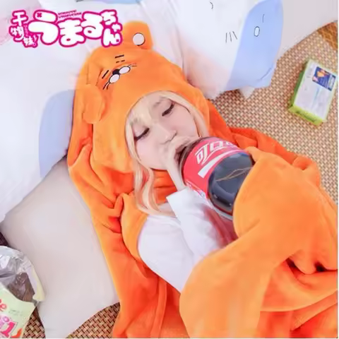Himouto Umaru-chan Cloak Anime Umaru Chan Doma Umaru Cosplay Costume Flannel Cloak Cape Blanket Soft