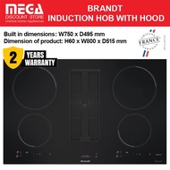 BRANDT BPI384BH 80 CM INDUCTION HOB WITH INTEGRATED HOOD