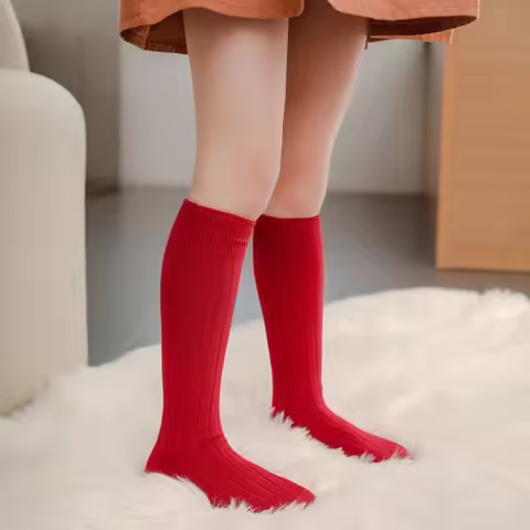 0-12Y Teenage Boys And Girls Cotton Socks Casual Ribbed Knee High Kids Long Tube Socks Baby Stocking