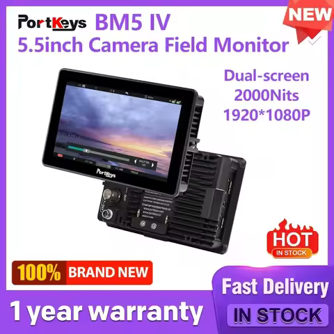 Portkeys BM5 IV 5.5inch Camera Field Monitor 3D LUT Display Dual Screen Monitor 4K HDMI-USBC for Cam