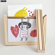 SIRENU Wooden Kids Art Frame, Changeable Wall Decoration Photo Frame, Creative Family Portraits Rota