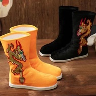Ancient Costume Shoes Dragon Pattern Boots Men Women Official Boots Opera Shoes Performance Shoes An